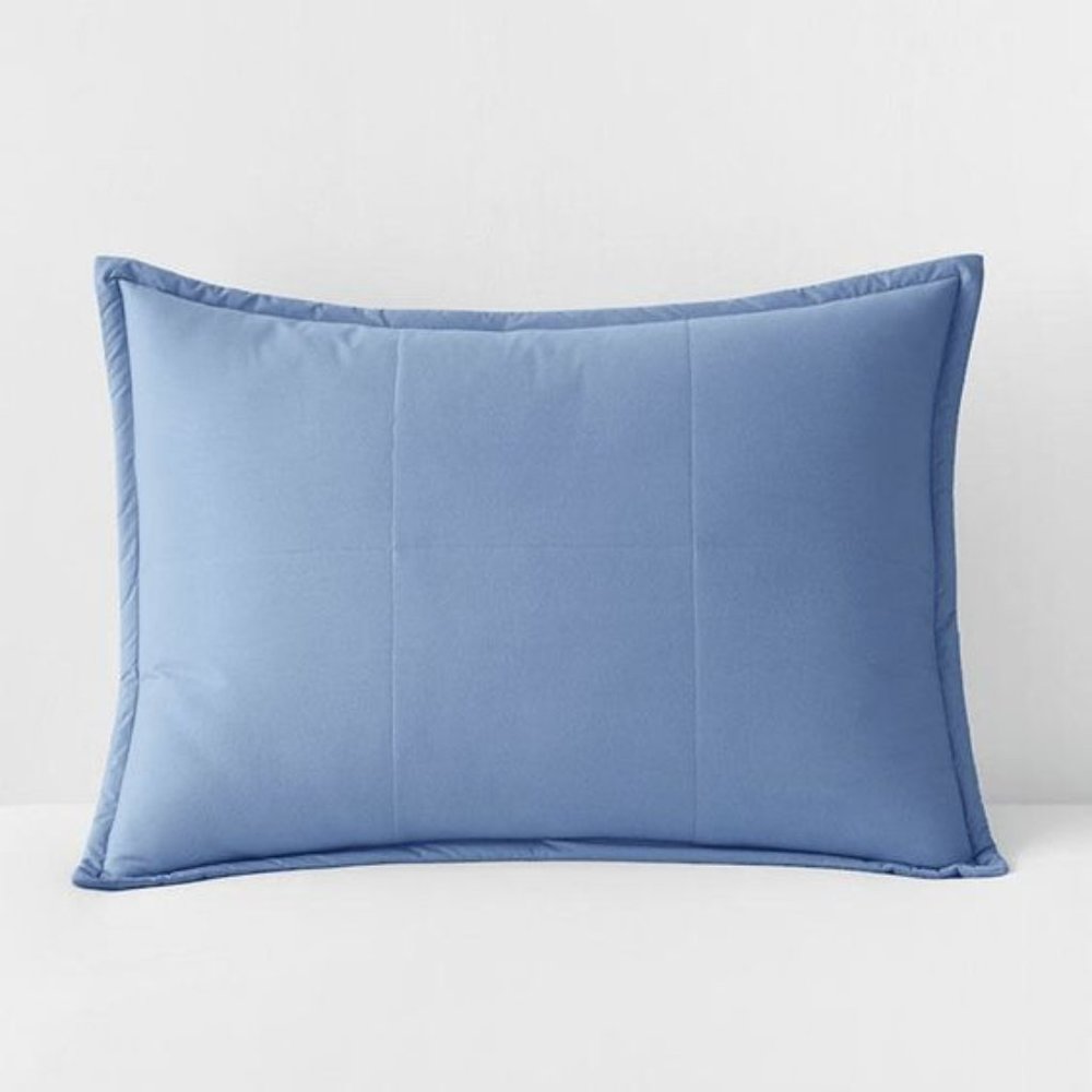 The Company Store LaCrosse™ Quilted Sham - Porcelain Blue, Standard